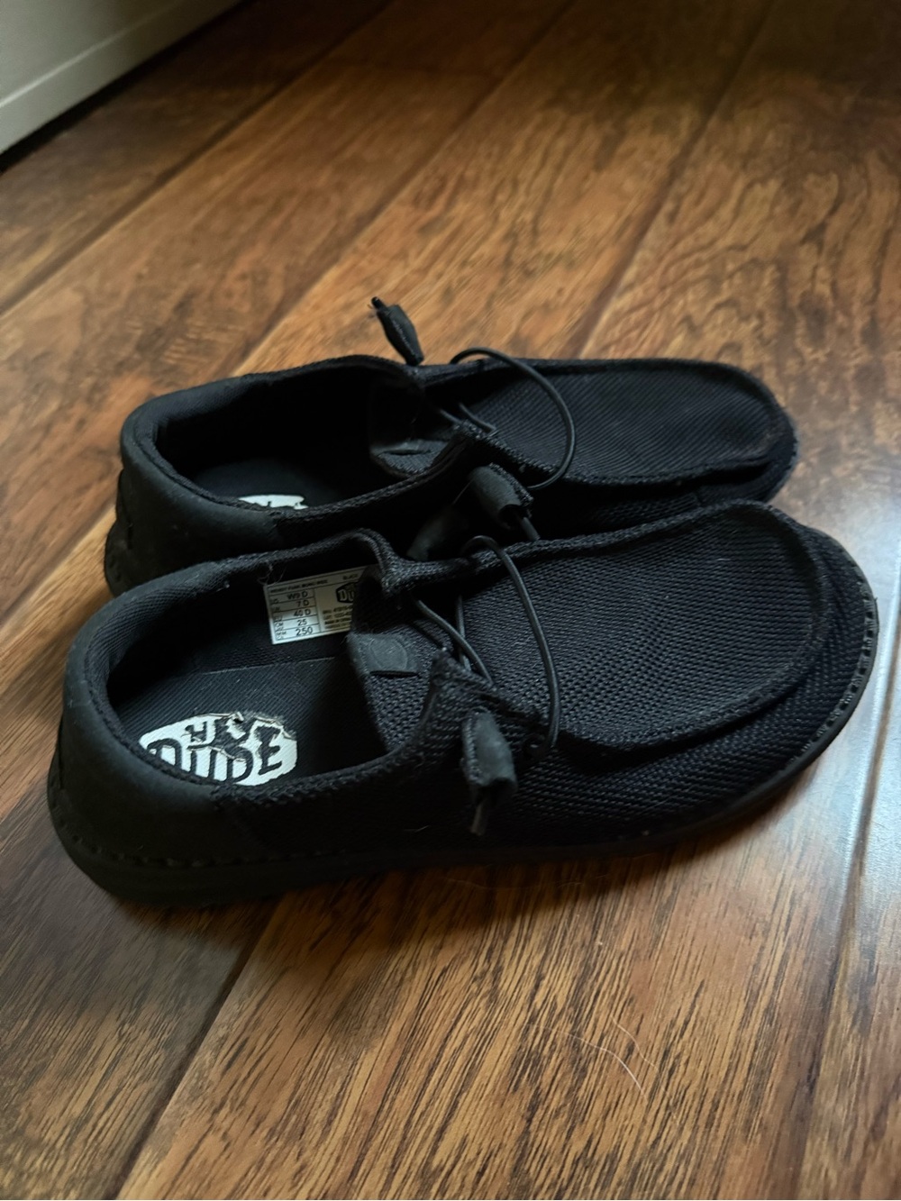 Hey Dude Women's Black Canvas Loafers